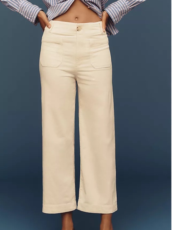 Maeve Pants - Maeve By Anthropologie The Colette Corduroy Crop Wide-Leg Pants
